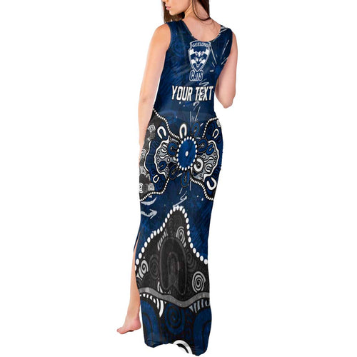 Personalized Geelong Cats Tank Maxi Dress Aboriginal Dot Painting Graffiti Style