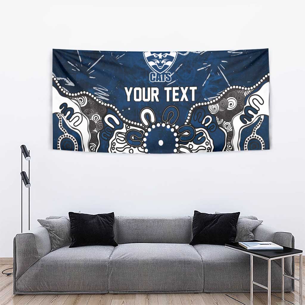 Personalized Geelong Cats Tapestry Aboriginal Dot Painting Graffiti Style