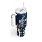 Personalized Geelong Cats Tumbler With Handle Aboriginal Dot Painting Graffiti Style