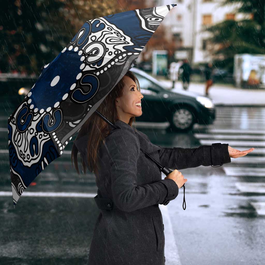 Personalized Geelong Cats Umbrella Aboriginal Dot Painting Graffiti Style