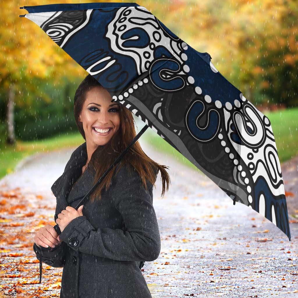 Personalized Geelong Cats Umbrella Aboriginal Dot Painting Graffiti Style