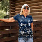 Personalized Geelong Cats Women Polo Shirt Aboriginal Dot Painting Graffiti Style