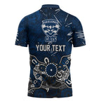 Personalized Geelong Cats Zipper Polo Shirt Aboriginal Dot Painting Graffiti Style