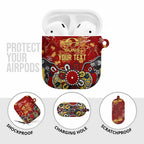 Personalized Gold Coast Suns AirPods Case Aboriginal Dot Painting Graffiti Style