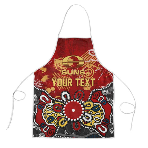 Personalized Gold Coast Suns Apron Aboriginal Dot Painting Graffiti Style
