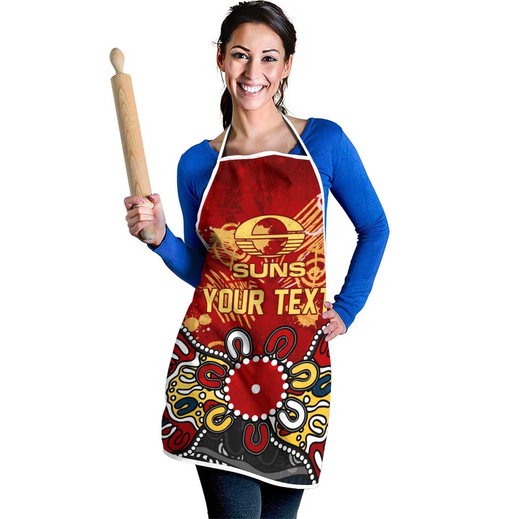 Personalized Gold Coast Suns Apron Aboriginal Dot Painting Graffiti Style
