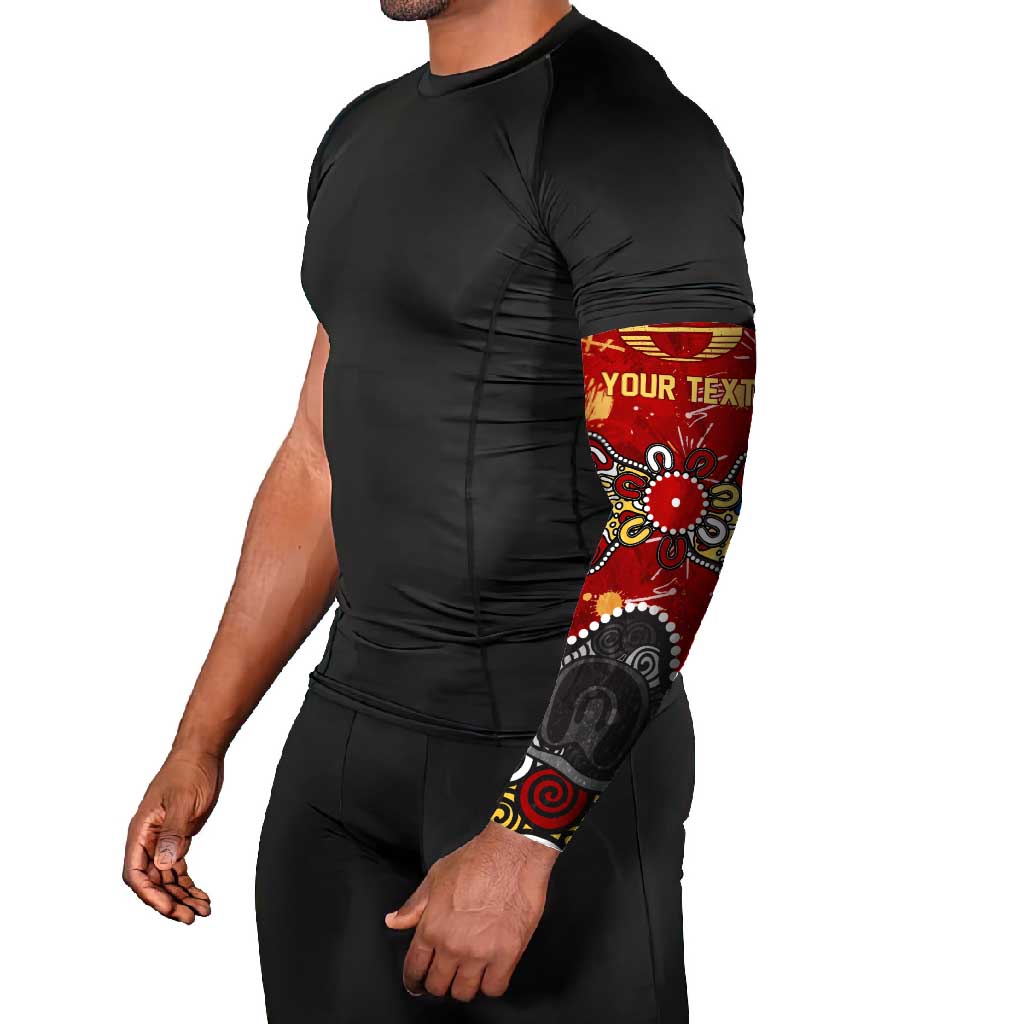 Personalized Gold Coast Suns Arm Sleeves Aboriginal Dot Painting Graffiti Style
