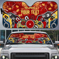 Personalized Gold Coast Suns Auto Sun Shade Aboriginal Dot Painting Graffiti Style