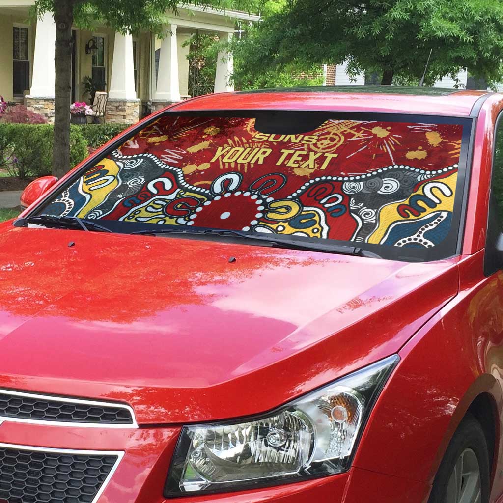 Personalized Gold Coast Suns Auto Sun Shade Aboriginal Dot Painting Graffiti Style
