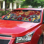 Personalized Gold Coast Suns Auto Sun Shade Aboriginal Dot Painting Graffiti Style