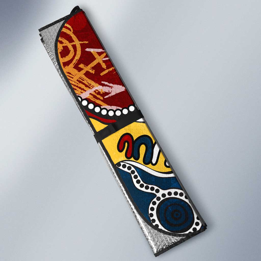 Personalized Gold Coast Suns Auto Sun Shade Aboriginal Dot Painting Graffiti Style