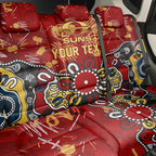 Personalized Gold Coast Suns Back Car Seat Cover Aboriginal Dot Painting Graffiti Style