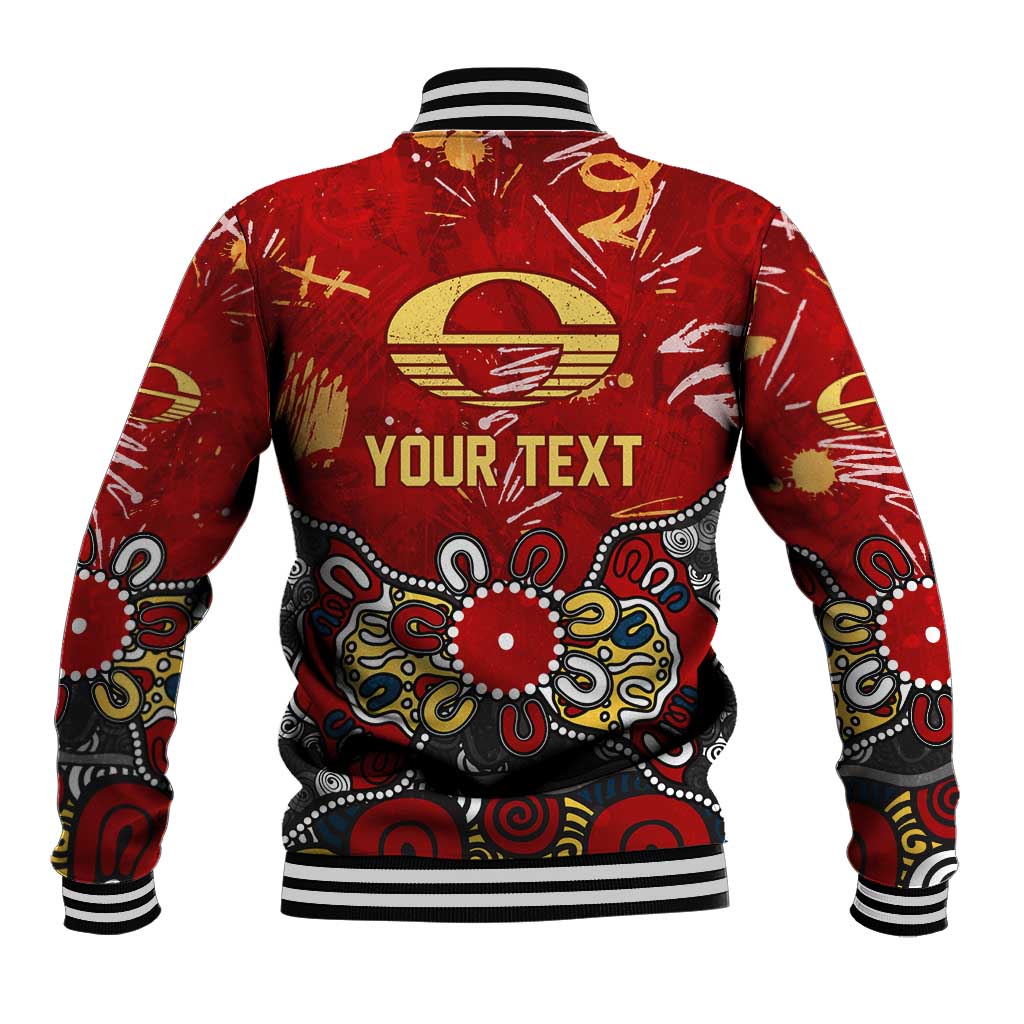 Personalized Gold Coast Suns Baseball Jacket Aboriginal Dot Painting Graffiti Style