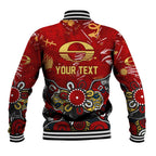 Personalized Gold Coast Suns Baseball Jacket Aboriginal Dot Painting Graffiti Style