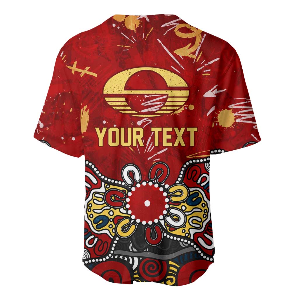 Personalized Gold Coast Suns Baseball Jersey Aboriginal Dot Painting Graffiti Style