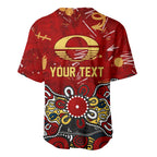 Personalized Gold Coast Suns Baseball Jersey Aboriginal Dot Painting Graffiti Style