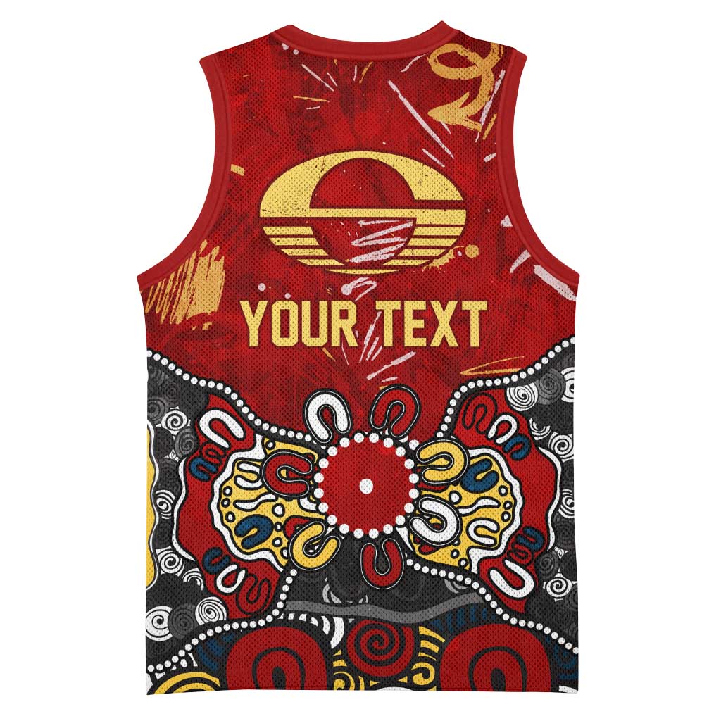 Personalized Gold Coast Suns Basketball Jersey Aboriginal Dot Painting Graffiti Style