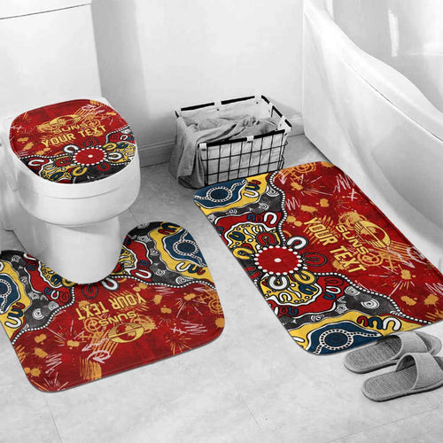 Personalized Gold Coast Suns Bathroom Set Aboriginal Dot Painting Graffiti Style