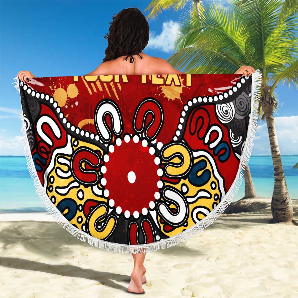 Personalized Gold Coast Suns Beach Blanket Aboriginal Dot Painting Graffiti Style