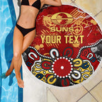 Personalized Gold Coast Suns Beach Blanket Aboriginal Dot Painting Graffiti Style