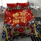 Personalized Gold Coast Suns Bedding Set Aboriginal Dot Painting Graffiti Style