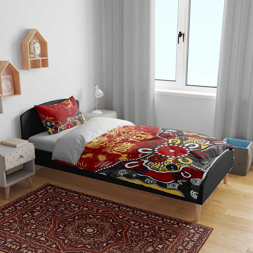Personalized Gold Coast Suns Bedding Set Aboriginal Dot Painting Graffiti Style