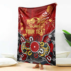 Personalized Gold Coast Suns Blanket Aboriginal Dot Painting Graffiti Style