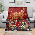 Personalized Gold Coast Suns Blanket Aboriginal Dot Painting Graffiti Style