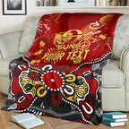 Personalized Gold Coast Suns Blanket Aboriginal Dot Painting Graffiti Style