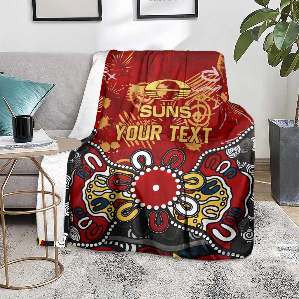 Personalized Gold Coast Suns Blanket Aboriginal Dot Painting Graffiti Style