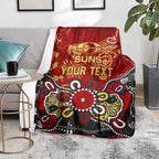 Personalized Gold Coast Suns Blanket Aboriginal Dot Painting Graffiti Style