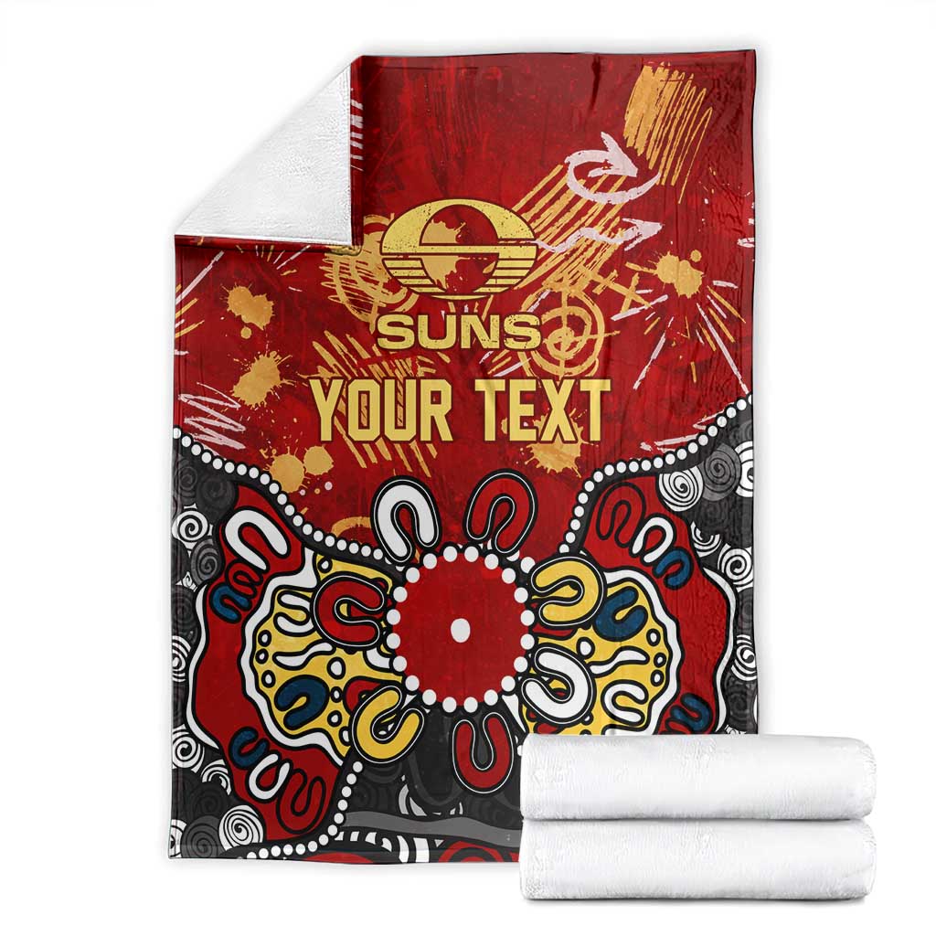 Personalized Gold Coast Suns Blanket Aboriginal Dot Painting Graffiti Style