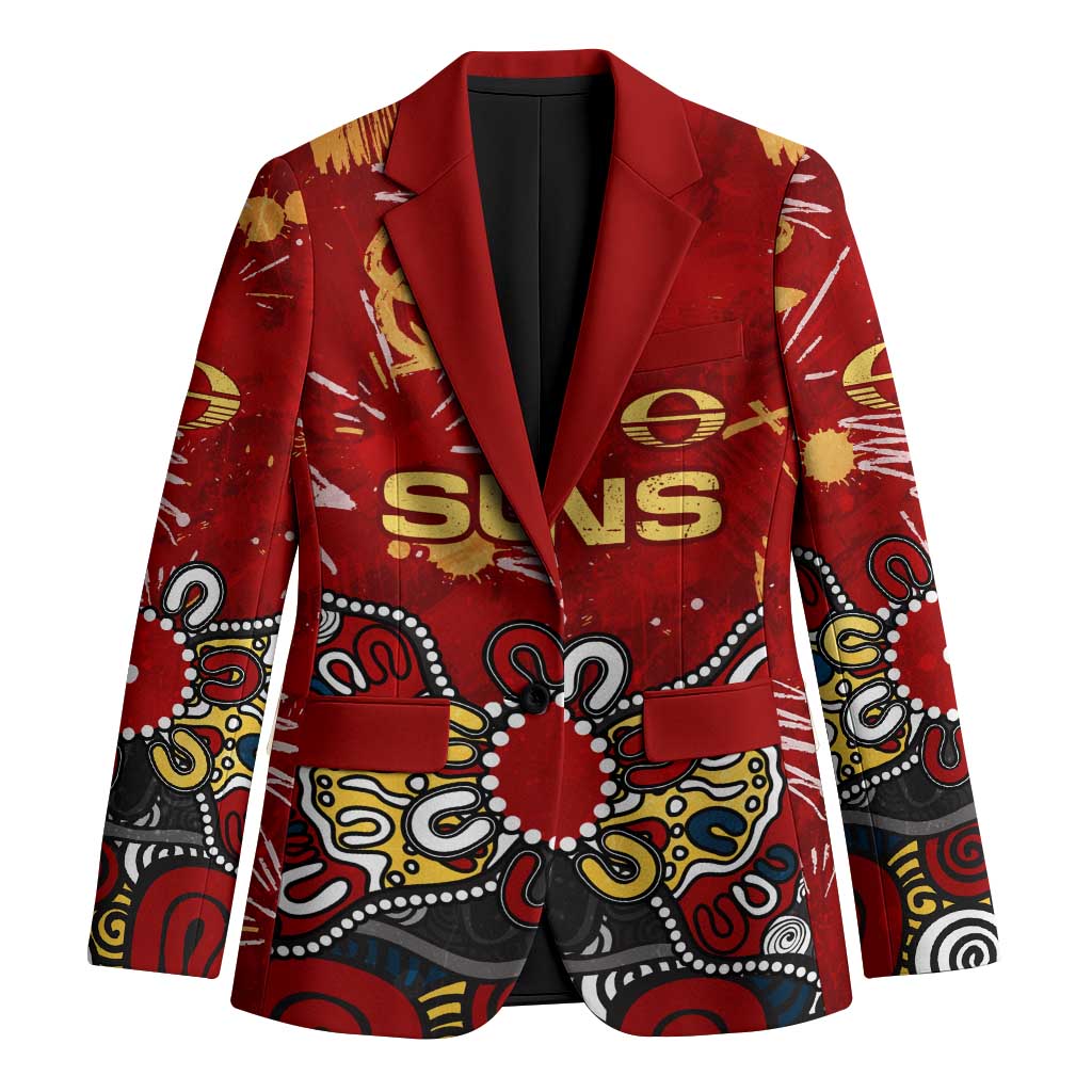 Personalized Gold Coast Suns Blazer Aboriginal Dot Painting Graffiti Style