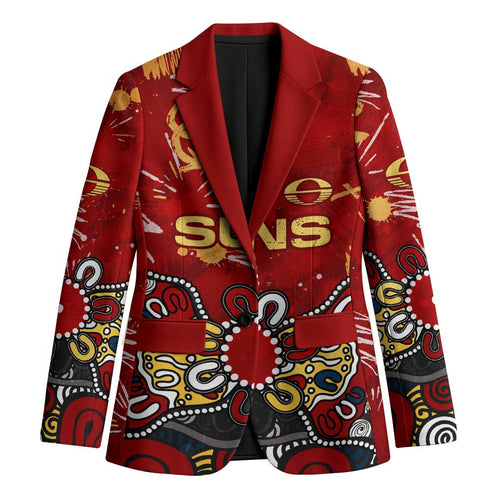 Personalized Gold Coast Suns Blazer Aboriginal Dot Painting Graffiti Style
