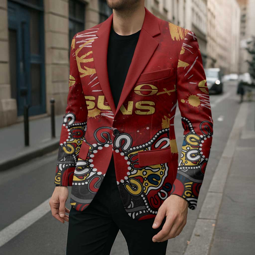 Personalized Gold Coast Suns Blazer Aboriginal Dot Painting Graffiti Style