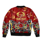 Personalized Gold Coast Suns Bomber Jacket Aboriginal Dot Painting Graffiti Style