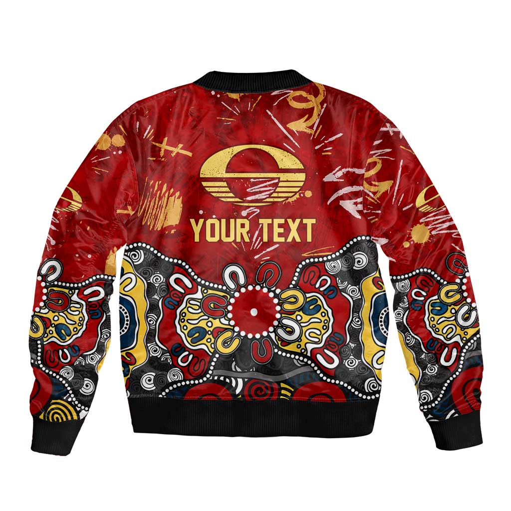 Personalized Gold Coast Suns Bomber Jacket Aboriginal Dot Painting Graffiti Style