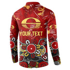 Personalized Gold Coast Suns Button Sweatshirt Aboriginal Dot Painting Graffiti Style