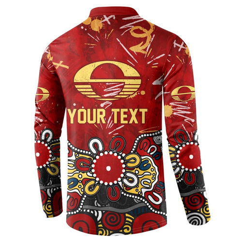 Personalized Gold Coast Suns Button Sweatshirt Aboriginal Dot Painting Graffiti Style