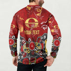 Personalized Gold Coast Suns Button Sweatshirt Aboriginal Dot Painting Graffiti Style
