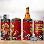 Personalized Gold Coast Suns 4 in 1 Can Cooler Tumbler Aboriginal Dot Painting Graffiti Style