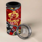 Personalized Gold Coast Suns 4 in 1 Can Cooler Tumbler Aboriginal Dot Painting Graffiti Style