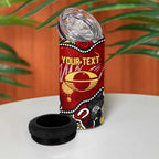 Personalized Gold Coast Suns 4 in 1 Can Cooler Tumbler Aboriginal Dot Painting Graffiti Style