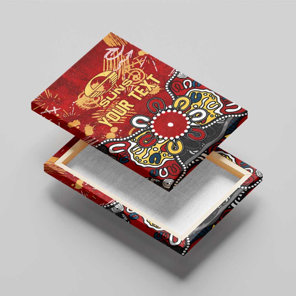 Personalized Gold Coast Suns Canvas Wall Art Aboriginal Dot Painting Graffiti Style