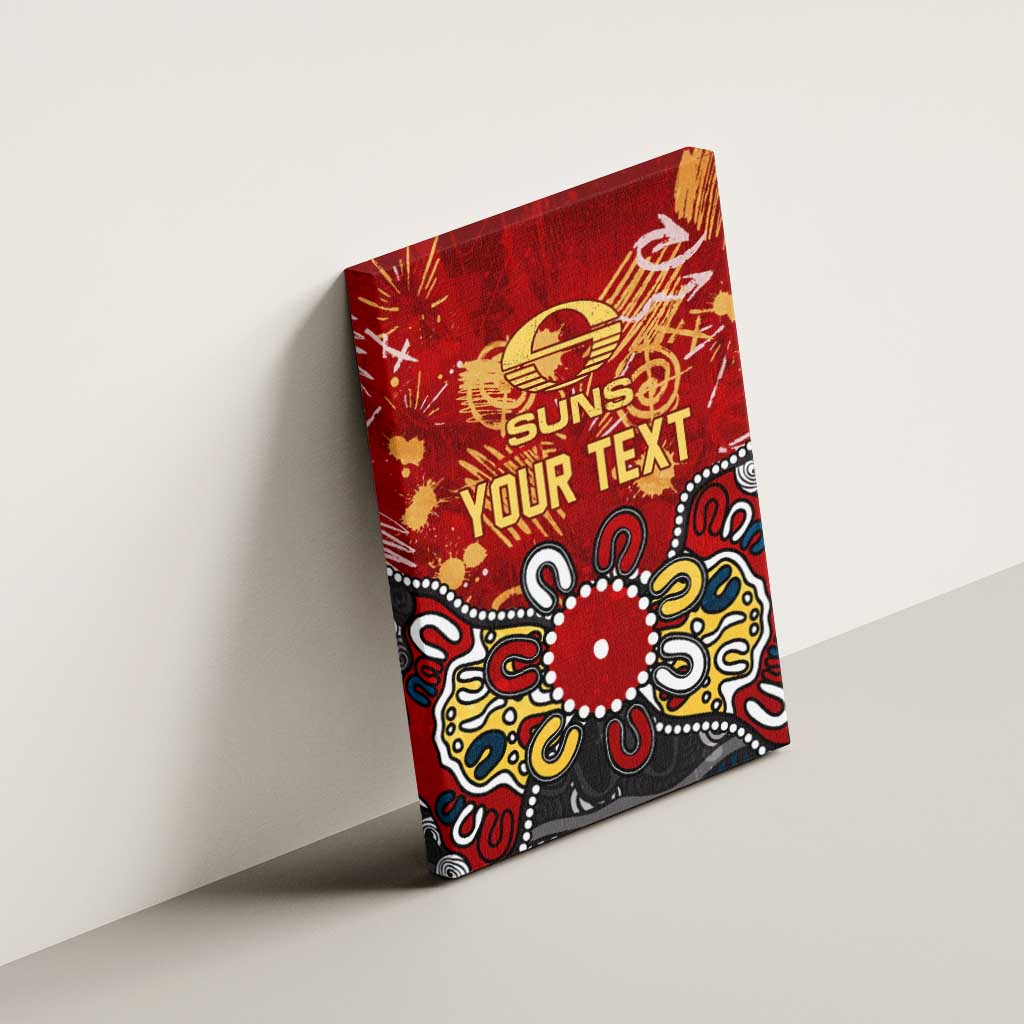Personalized Gold Coast Suns Canvas Wall Art Aboriginal Dot Painting Graffiti Style