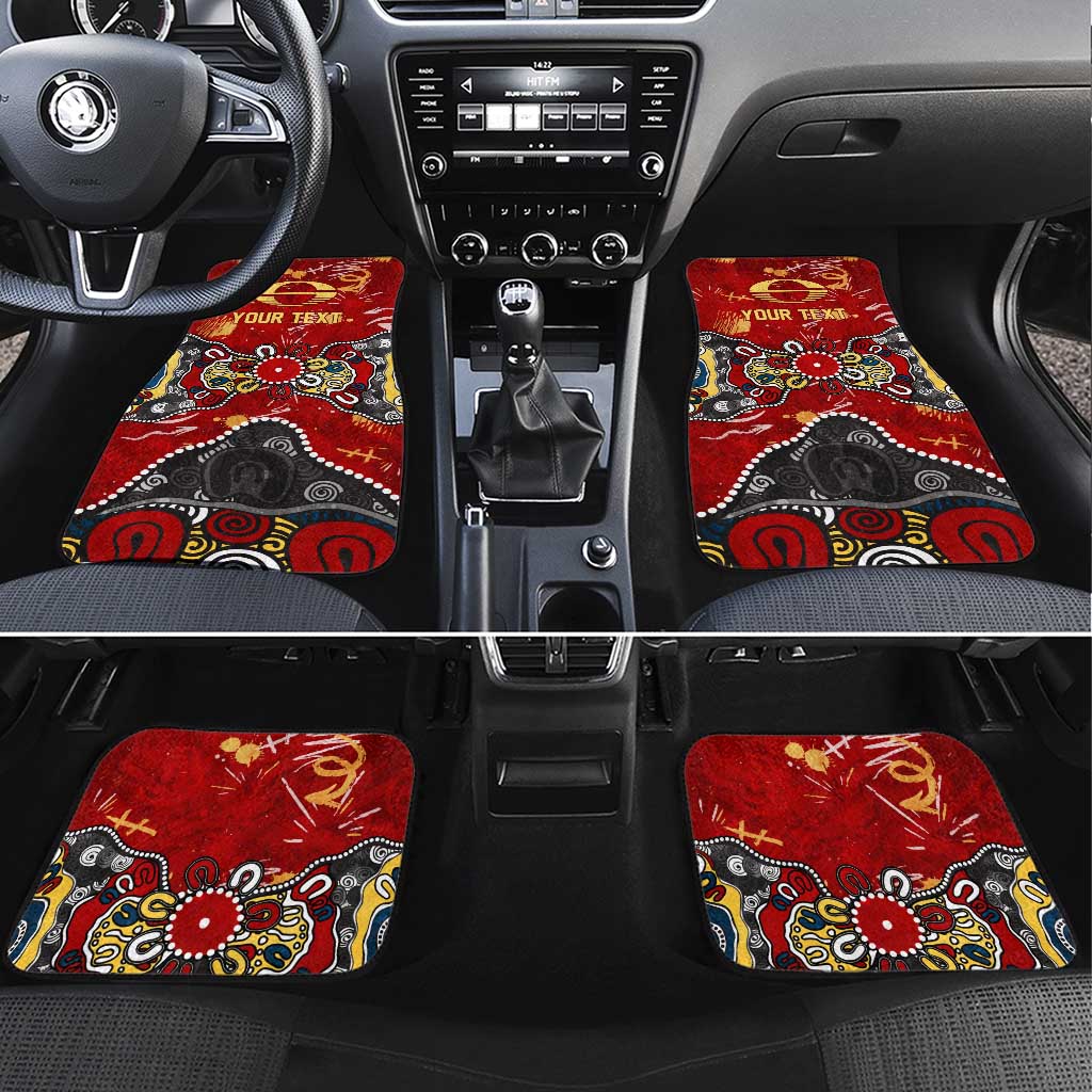 Personalized Gold Coast Suns Car Mats Aboriginal Dot Painting Graffiti Style