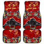 Personalized Gold Coast Suns Car Mats Aboriginal Dot Painting Graffiti Style