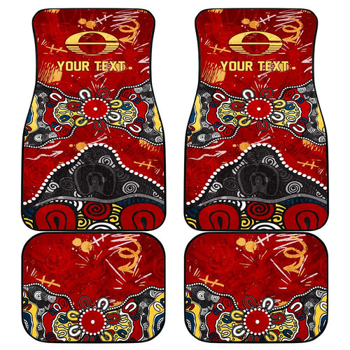 Personalized Gold Coast Suns Car Mats Aboriginal Dot Painting Graffiti Style