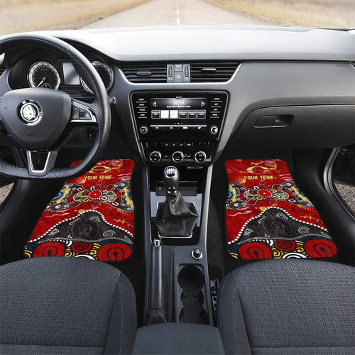 Personalized Gold Coast Suns Car Mats Aboriginal Dot Painting Graffiti Style