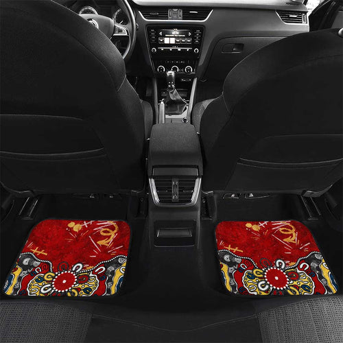 Personalized Gold Coast Suns Car Mats Aboriginal Dot Painting Graffiti Style
